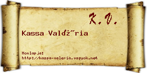 Kassa Valéria névjegykártya